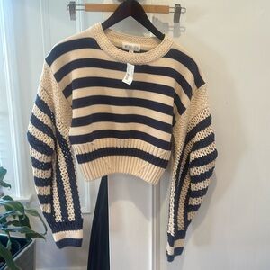 NWT white room + cactus navy stripe sweater